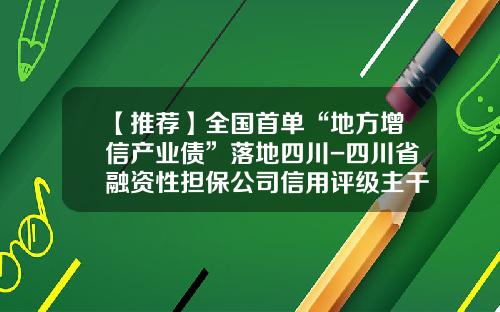 【推荐】全国首单“地方增信产业债”落地四川-四川省融资性担保公司信用评级主干指标体系