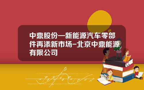 中鼎股份—新能源汽车零部件再添新市场-北京中鼎能源有限公司