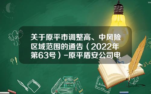关于原平市调整高、中风险区域范围的通告(2022年第63号)-原平盾安公司电话号码