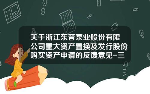 关于浙江东音泵业股份有限公司重大资产置换及发行股份购买资产申请的反馈意见-三家子公司互相开增值税贴现