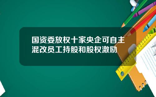 国资委放权十家央企可自主混改员工持股和股权激励