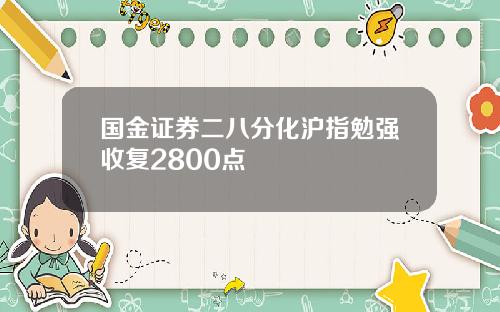 国金证券二八分化沪指勉强收复2800点