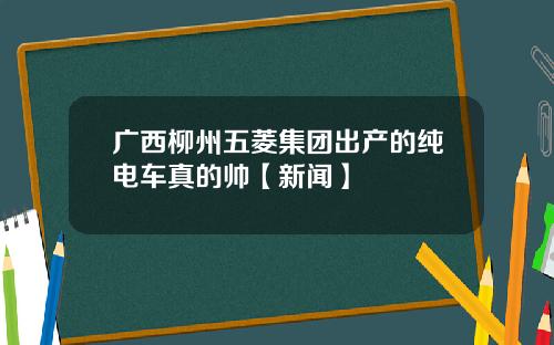 广西柳州五菱集团出产的纯电车真的帅【新闻】