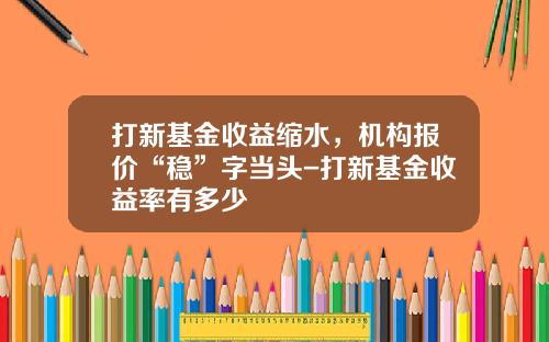 打新基金收益缩水，机构报价“稳”字当头-打新基金收益率有多少