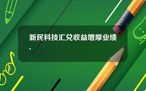 新民科技汇兑收益增厚业绩.