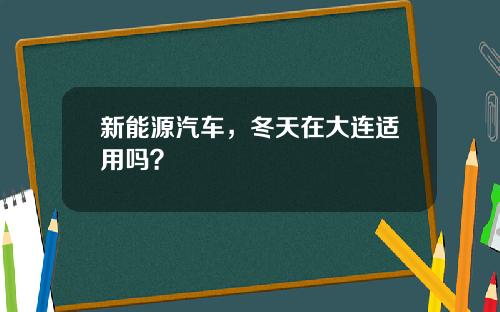 新能源汽车，冬天在大连适用吗？
