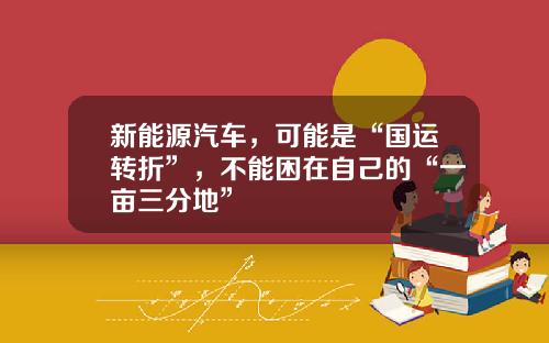 新能源汽车，可能是“国运转折”，不能困在自己的“一亩三分地”