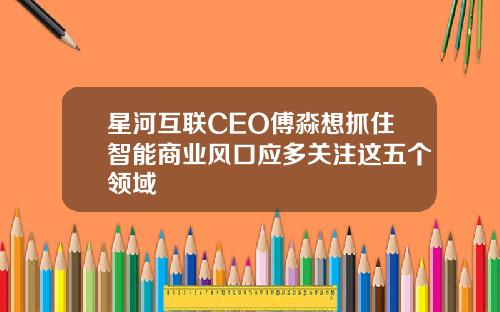 星河互联CEO傅淼想抓住智能商业风口应多关注这五个领域