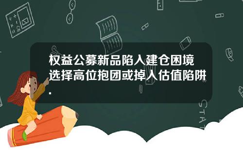 权益公募新品陷入建仓困境选择高位抱团或掉入估值陷阱.