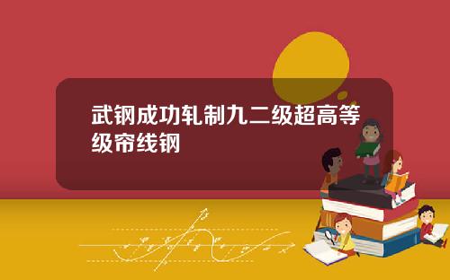 武钢成功轧制九二级超高等级帘线钢