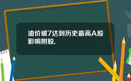 油价破7达到历史最高A股影响附股.