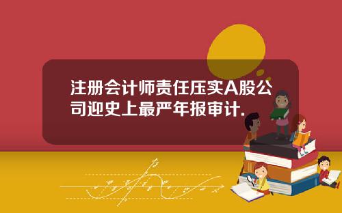 注册会计师责任压实A股公司迎史上最严年报审计.