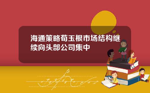 海通策略荀玉根市场结构继续向头部公司集中