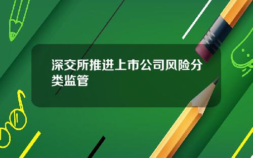 深交所推进上市公司风险分类监管