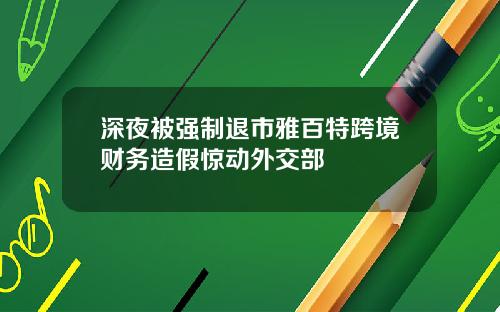 深夜被强制退市雅百特跨境财务造假惊动外交部