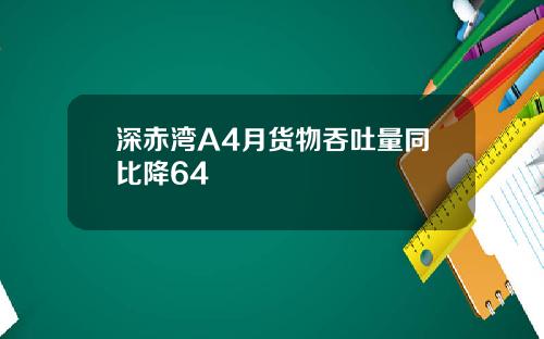 深赤湾A4月货物吞吐量同比降64