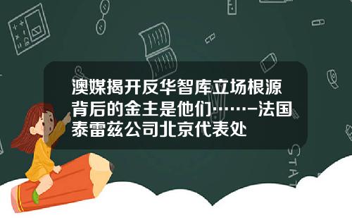 澳媒揭开反华智库立场根源背后的金主是他们……-法国泰雷兹公司北京代表处