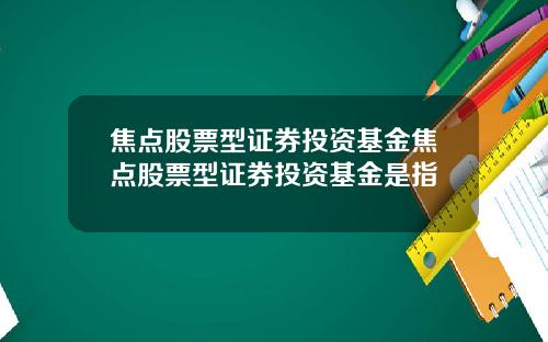 焦点股票型证券投资基金焦点股票型证券投资基金是指