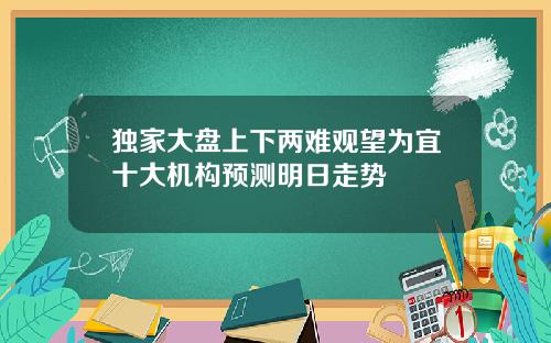 独家大盘上下两难观望为宜十大机构预测明日走势