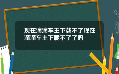 现在滴滴车主下载不了现在滴滴车主下载不了了吗