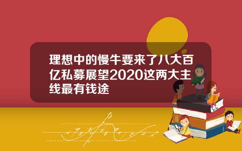 理想中的慢牛要来了八大百亿私募展望2020这两大主线最有钱途