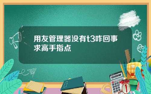 用友管理器没有t3咋回事求高手指点