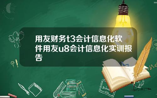 用友财务t3会计信息化软件用友u8会计信息化实训报告