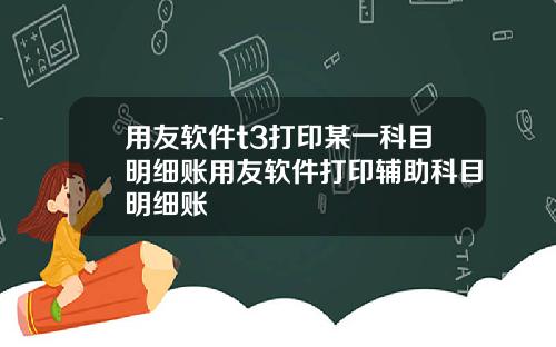 用友软件t3打印某一科目明细账用友软件打印辅助科目明细账