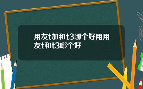 用友t加和t3哪个好用用友t和t3哪个好