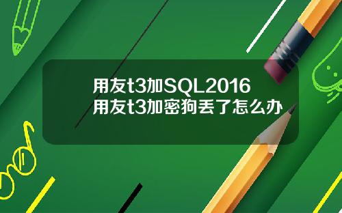 用友t3加SQL2016用友t3加密狗丢了怎么办