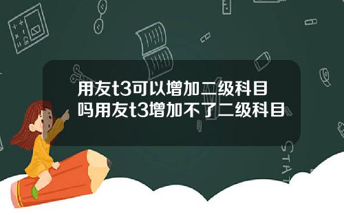 用友t3可以增加二级科目吗用友t3增加不了二级科目