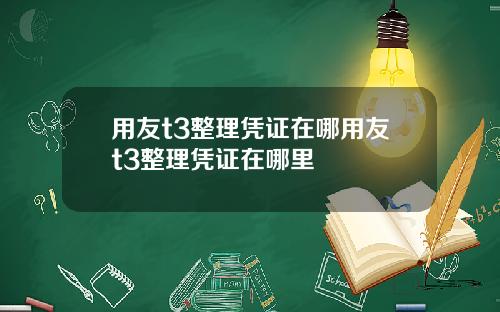 用友t3整理凭证在哪用友t3整理凭证在哪里