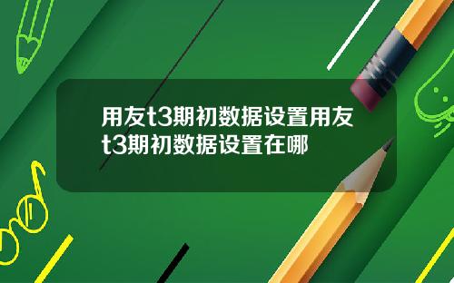 用友t3期初数据设置用友t3期初数据设置在哪