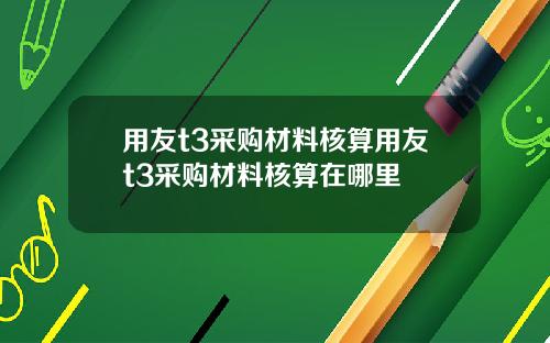 用友t3采购材料核算用友t3采购材料核算在哪里
