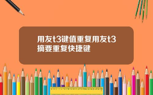 用友t3键值重复用友t3摘要重复快捷键