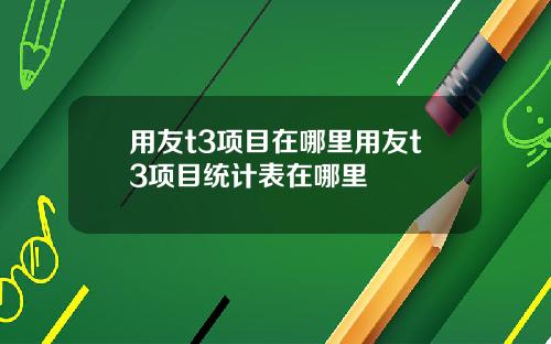 用友t3项目在哪里用友t3项目统计表在哪里