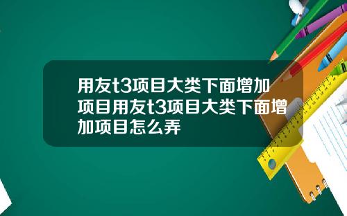 用友t3项目大类下面增加项目用友t3项目大类下面增加项目怎么弄