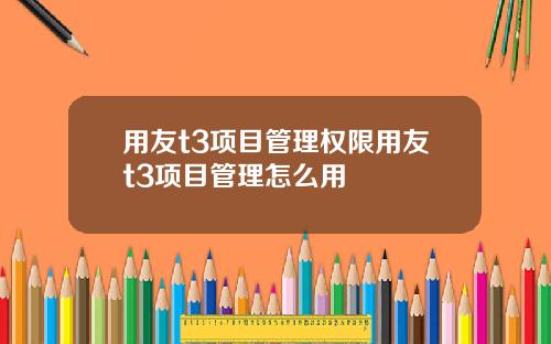 用友t3项目管理权限用友t3项目管理怎么用