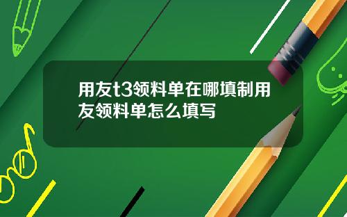 用友t3领料单在哪填制用友领料单怎么填写