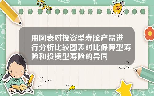 用图表对投资型寿险产品进行分析比较图表对比保障型寿险和投资型寿险的异同
