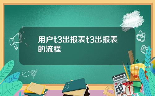 用户t3出报表t3出报表的流程
