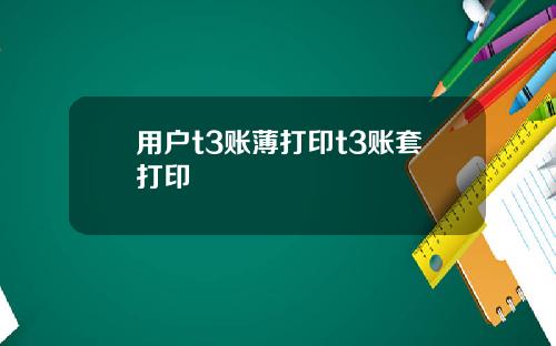 用户t3账薄打印t3账套打印