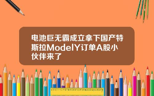 电池巨无霸成立拿下国产特斯拉ModelY订单A股小伙伴来了