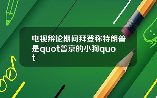 电视辩论期间拜登称特朗普是quot普京的小狗quot