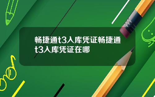 畅捷通t3入库凭证畅捷通t3入库凭证在哪