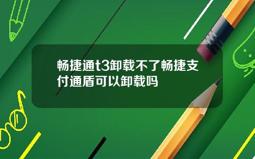 畅捷通t3卸载不了畅捷支付通盾可以卸载吗