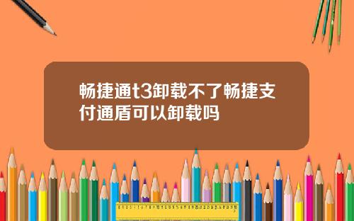 畅捷通t3卸载不了畅捷支付通盾可以卸载吗