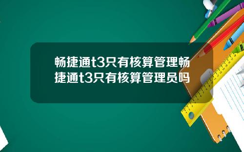 畅捷通t3只有核算管理畅捷通t3只有核算管理员吗