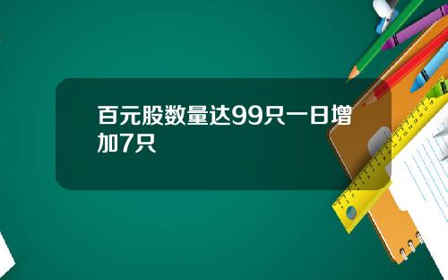 百元股数量达99只一日增加7只