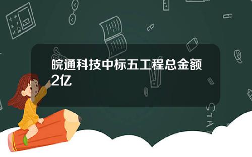 皖通科技中标五工程总金额2亿
